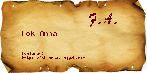 Fok Anna névjegykártya
